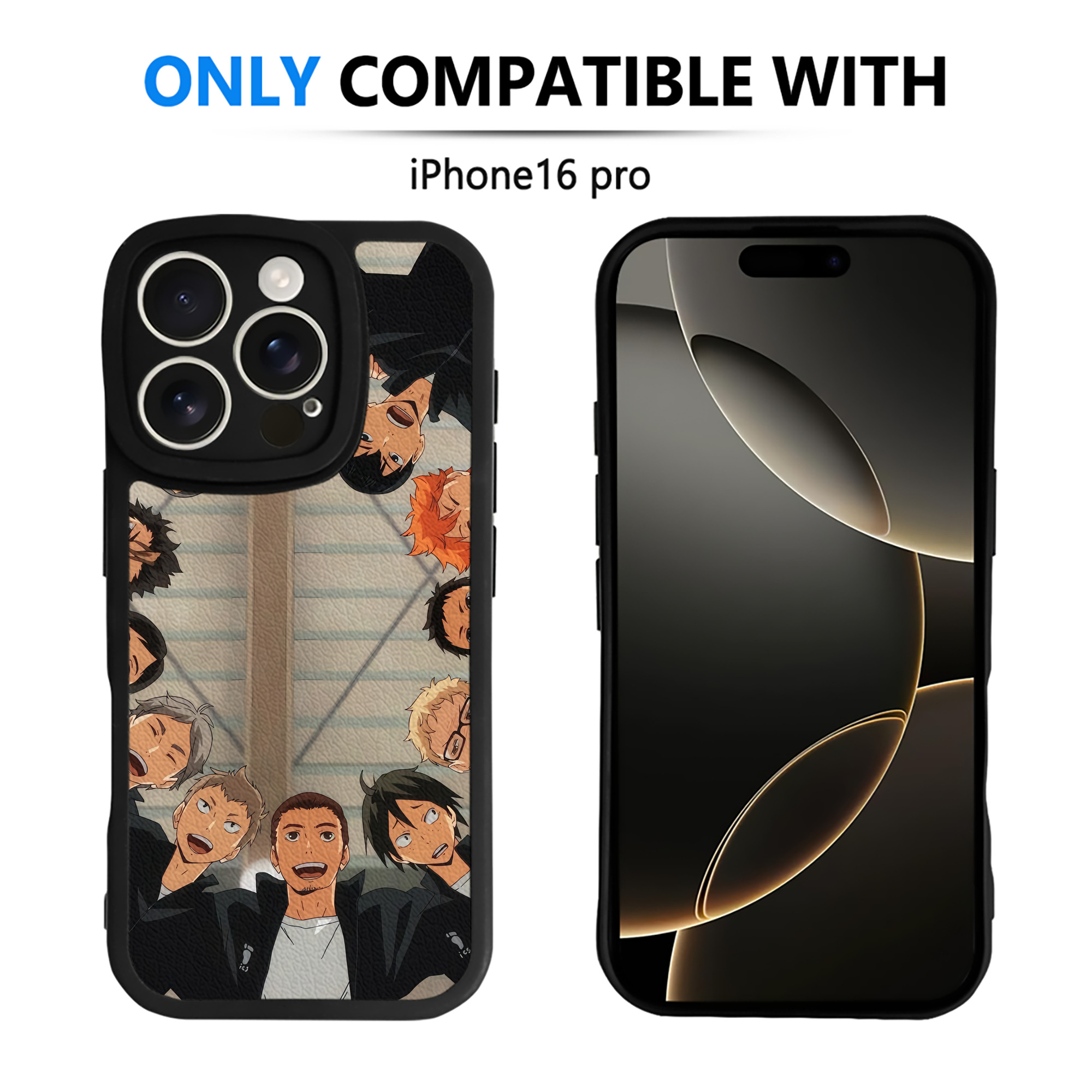 （画像用） ハイキュー!! Haikyu!! 【iPhone 16シリーズ対応】シリコンスマホケース（レザー調） 材質：シリコン